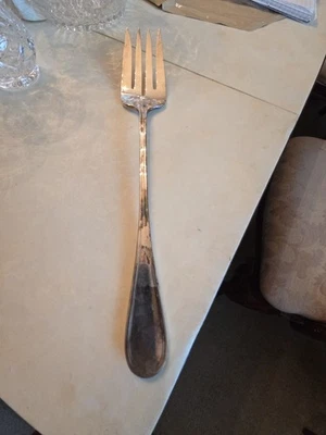 Винтажная серебряная вилка для сервировки мяса International 12 дюймов MGM - Изображение 1 из 2