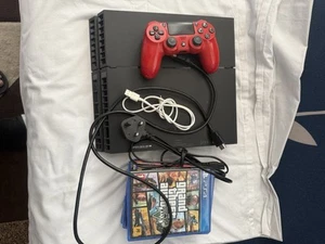 PlayStation 4 1TB Black Console, 5 Games HDMI Power Cable And Charger Included - Picture 1 of 8