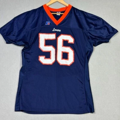 Camiseta de fútbol Russell Athletic vintage años 90 malla #56 para hombre XXL azul naranja Foto 1 de 4