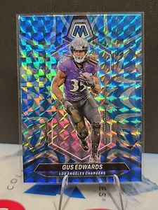 Gus Edwards ~ 2024 Panini Mosaic ~ Reactive Blue Prizm #121 - Picture 1 of 2
