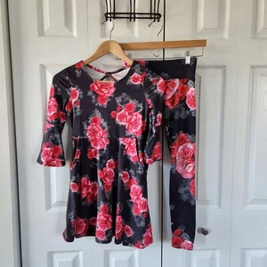 Justice Pink Floral Dress and Leggings Size 8/10 - Picture 1 of 15