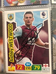 ASHLEY WESTWOOD SIGNED BURNLEY PANINI PREMIER LEAGUE TRADING CARD 2019/20