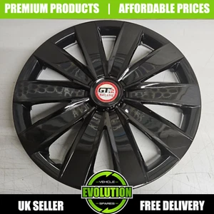 16" WHEEL TRIMS TO FIT VAUXHALL VIVARO SET OF 4 HUB CAPS GLOSS BLACK - Picture 1 of 4