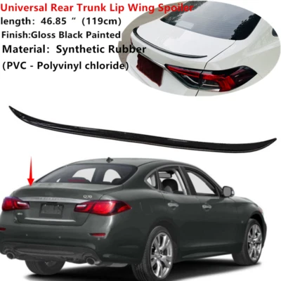 46.85" Fit For INFINITI Q70 Q70L 2015-19 Rear Trunk Lip Wing Spoiler Gloss Black — 第 1/4 张图片