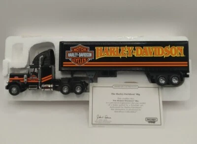 1/58 Harley Davidson Peterbilt Big Rig Tractor Semi & Van Trailer New Matchbox - Image 1 of 4