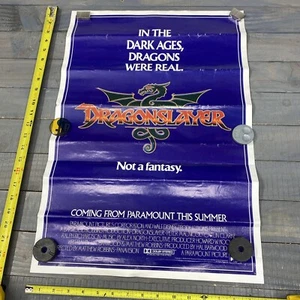 "Póster de película avanzada vintage original de 1981 de DragonSlayer 16"" x 23""" - Imagen 1 de 11