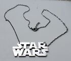 3D Star Wars Logo Silber Halskette Anhänger Disney 80er 70er Jahre Retro Fantasie alt Weihnachten