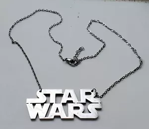 3D Star Wars Logo Silver Necklace Pendant Disney 80s 70s Retro Fantasy Old Xmas - Picture 1 of 12