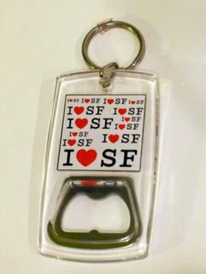 Key Ring Bottle Opener Vintage I Heart San Francisco California Souvenir - Picture 1 of 4