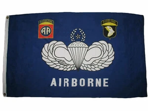 US Army Airborne Parachute Flag 3x5 ft United States 82nd 101st 82 101 Airborne - Picture 1 of 2
