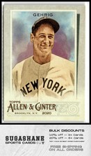2020 Topps Allen & Ginter 11 Lou Gehrig   New York Yankees  Baseball Card