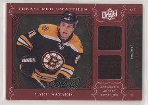 2009-10 Upper Deck Artifacts Treasured Swatches Red /5 Marc Savard #TS-MS