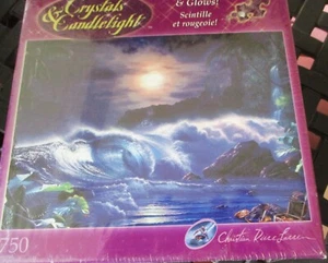 750 Piece Crystals & Candlelight Puzzle "Great Answer" Glitter+ Glows Rose Art - Picture 1 of 3