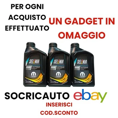 3 Litri Olio Motore Selenia  Multipower  Gas 5W40  GPL  METANO Mopar - Immagine 1 di 4