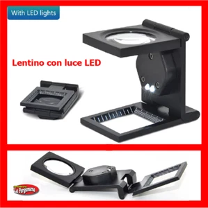 Lente di ingrandimento 10x monocolo orologiaio bigiotteria tipografia LUCE LED - Foto 1 di 1