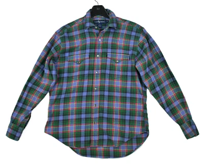 POLO Ralph Lauren Top Women's Size 10 Plaid Flannel Pearl Snap Western Top - Image 1 of 4