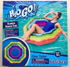 Bestway H2O Go Large (41.5 inch) Rainbow Ribbon Tube Pool Float NEW in BOX! - Picture 1 of 3