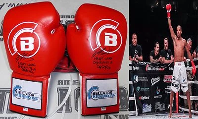 Raymond Daniels Signed Bellator Kickboxing Dynamite 2 Fight Used Gloves PSA/DNA - Image 1 of 4