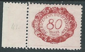 1920 LIECHTENSTEIN SEGNATASSE 80 H VARIETà P DI PORTO MH * - R30-5 - Picture 1 of 1