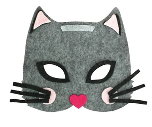 Máscara Infantil De Fieltro Gato 20,5 X 14,5 Cm - Imagen 1 de 1