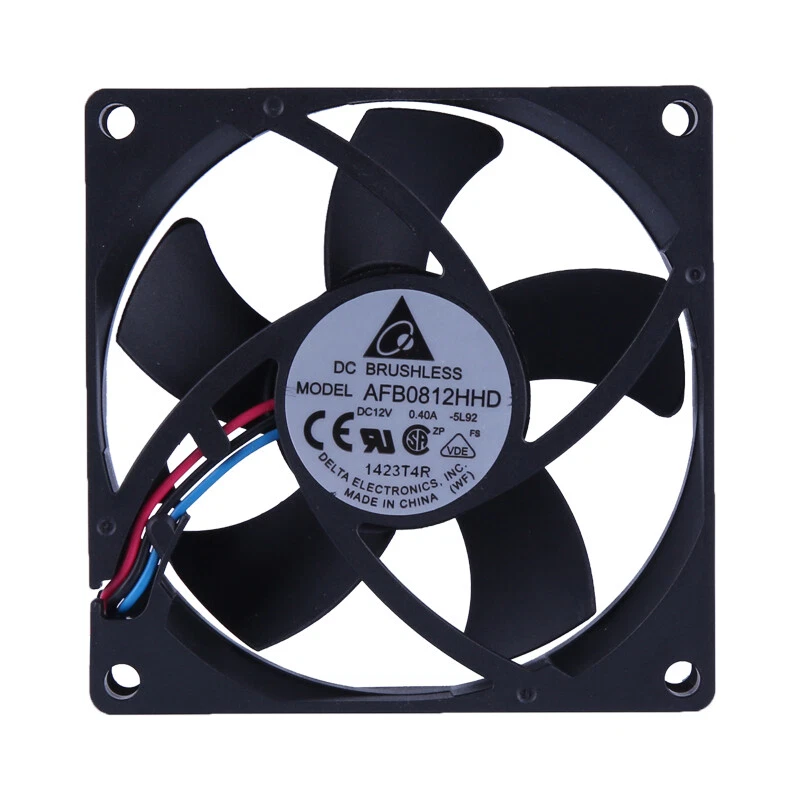 Delta AFB0812HHD DC12V 0.40A 80*80*20mm 3 wires cooling fan - Image 1 of 1