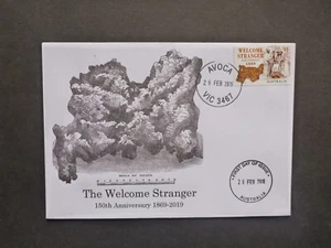 AUSTRALIA 2019 'WELCOME STRANGER' GOLD NUGGET PRIVATE ILLUSTRATED FDC 2 - Picture 1 of 1