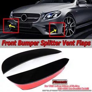 Front Bumper Canards Vent Flaps Trims Black For Mercedes Benz E-Class W213 AMG - Picture 1 of 6