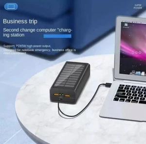 30000mAh PD65W Type-C Fast Charger Laptop Mobile Solar Power Bank Supply Battery - Picture 1 of 16
