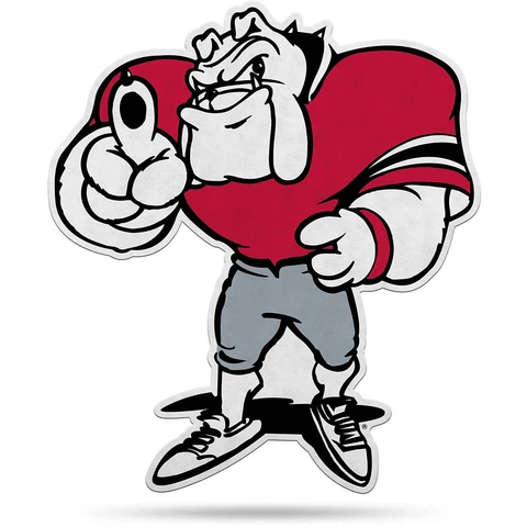 GEORGIA BULLDOGS MASCOT SHAPED FELT CUT PENNANT UNIVERSITY SIGN 15 5/8" x 19" Cover