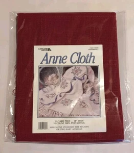 Leisure Arts ANNE CLOTH 1.25 yds x 58” wide 18 count Afghan Cranberry - Picture 1 of 3