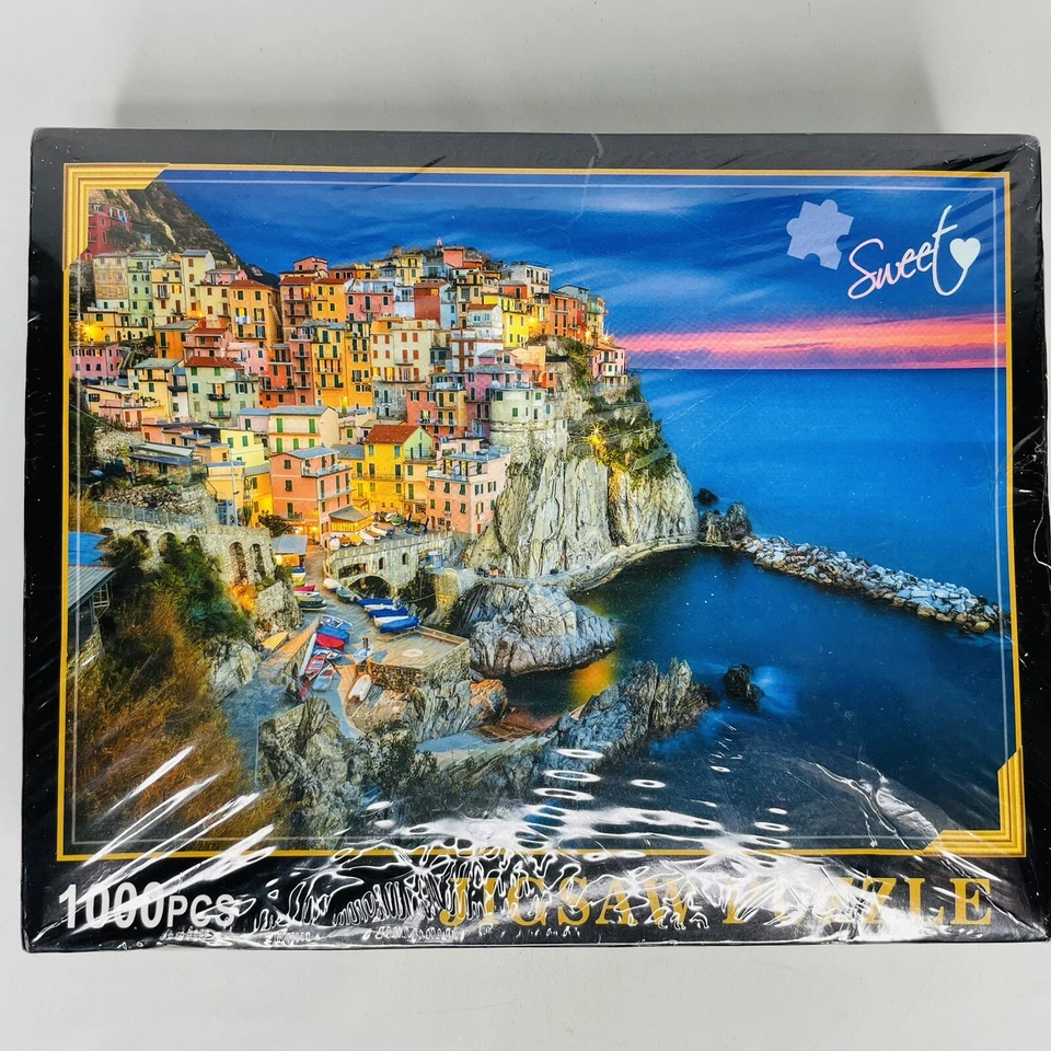 DCBA HGFE Orange Blue Rainy Night Park Walk 1000 Piece Jigsaw Puzzle K-3313