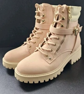 GBG Los Angeles Mujer Salma Rosa Combate y Cordones/Cremallera 599 0622 Talla 8 - Imagen 1 de 13