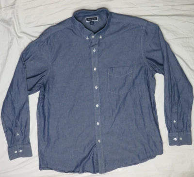 CLUB ROOM MENS XL BLUE CHAMBRAY BUTTON-DOWN SHIRT 100% COTTON LONG SLEEVE - Image 1 of 4