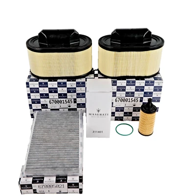 Maserati Ghibli Levante Quattroporte V6 3.0L Air Filte Oil Filter Set 670001545 Foto 1 de 4