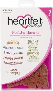Heartfelt Creations Noel Sentiments Cling Stamp Set 7 Pc - HCPC-3834 - Picture 1 of 2