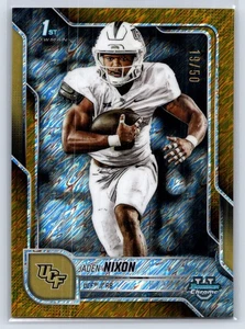 2025 Bowman Chrome University Jaden Nixon Gold Shimmer Refractor #/50 UCF - Picture 1 of 2