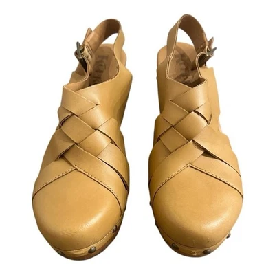 Zapatos cómodos para mujer KORK-Ease KORKS de cuero marrón tostado tacón de bloque de madera talla 9 Foto 1 de 4