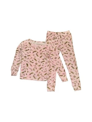 Conjunto de pijama de dos piezas de acebo navideño rosa para niña de Laura Ashley (talla 3T) Foto 1 de 4