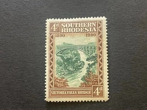 1940 Southern Rhodesia Mint Stamp. Victoria Falls Bridge. 4d. - Picture 1 of 2