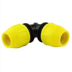 Tubería de gas Home-Flex 1 pulgada IPS SDR 11 subterránea amarilla polietileno codo 90° - Imagen 1 de 3