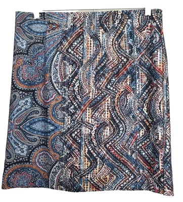 J Jill Ponte Knit Pull-On Pencil Skirt Paisley Print Size Medium - Imagem 1 de 4