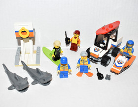 LEGO CITY Coast Guard Starter Set 60163 Lot Extra Minifigs Shark Boat