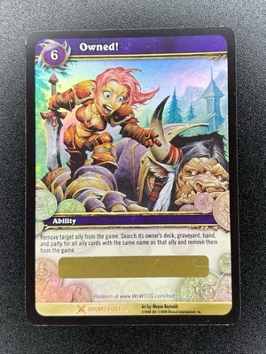 Owned! Drums Loot 2/3 *UNSCRATCHED* World Of Warcraft Loot Card MP - Image 1 of 4