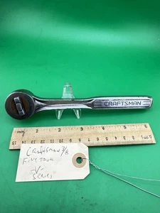 Vintage CRAFTSMAN USA -V- Series 43781 Ratchet 3/8 Drive Fine Tooth Thumb Wheel - Picture 1 of 9