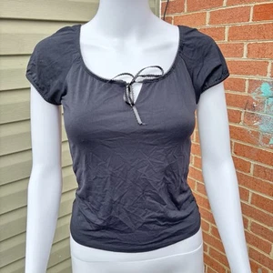 Vintage Y2K Coolwear schwarzes Milchmädchen-Top Größe Large - Bild 1 von 8