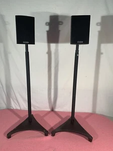 POLK AUDIO RM101 SURROUND SOUND SATELLITE SPEAKERS - 2 WAY W/adjustable Stands - Picture 1 of 13
