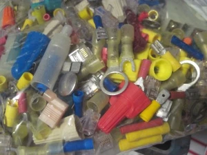 5 lbs ASSORTED CONNECTORS TERMINALS SPLICE CRIMP ELECTRICAL Heat Shrink - Picture 1 of 6
