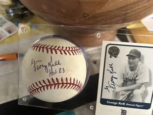 GEORGE KELL HAND SIGNED AUTOGRAPH RAWLINGS BASEBALL PSA/DNA and Signed Card - Picture 1 of 5