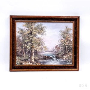 Vintage Ölgemälde Landschaftsmalerei in antikem Holzrahmen, signiert 37 x 47 cm - Bild 1 von 18