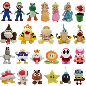 Super Mario Plush Toy Mario Yoshi Princess Peach Toad Stuffed Doll Toy Kids Gift - Picture 1 of 45